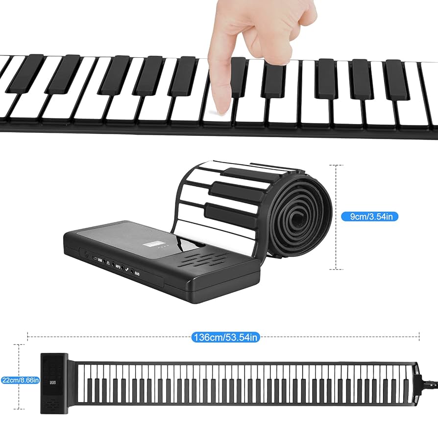 Amazon.co.jp: S SMAUTOP 88鍵ロールピアノ 128音色 持ち運び
